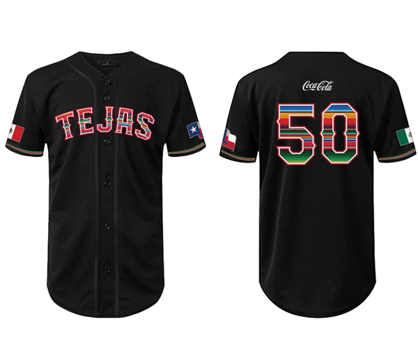 Men's Texas Rangers Black Mexican Heritage Night Stitched Baseball Jersey Men's Texas Rangers Black Mexican Heritage Night Stitched Baseball Jersey